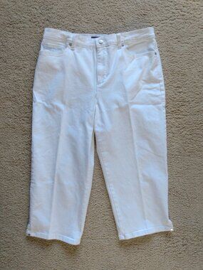 Gloria Vanderbilt Women’s White Stretch Sz 12 Amanda Capri Cropped Jeans NWOT